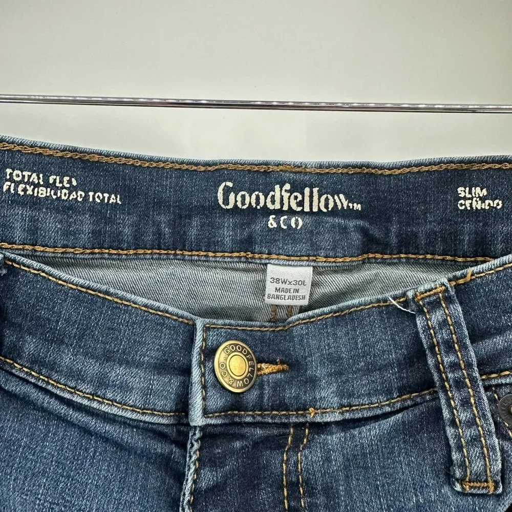 Goodfellow & Co Jeans Mens 38x30 Blue Denim Slim Fit Total Flex Stretch Straight